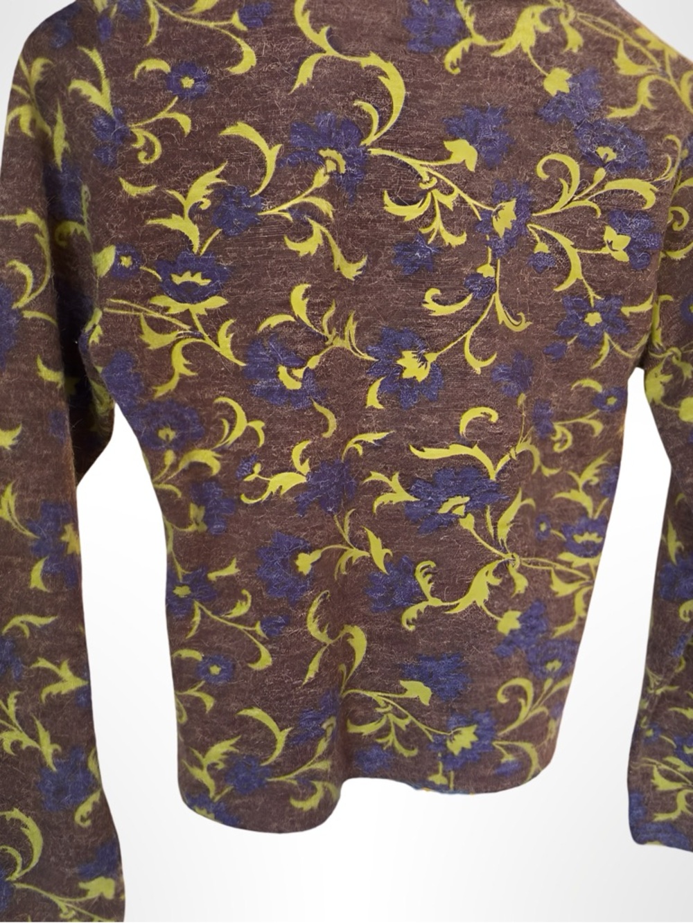 IORI Vintage Floral Grandmacore Lambswool Angora Cardigan Medium - Picture 11 of 11
